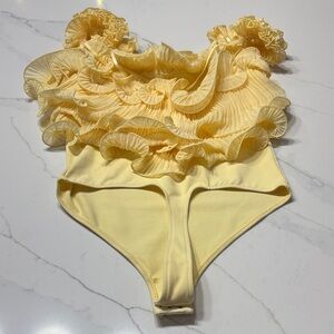 FP Movement by Free People Yellow Ruffle Top